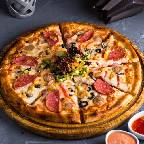 Salami-pizza